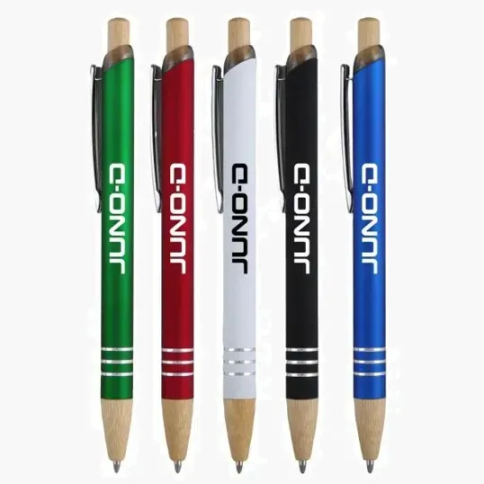 Venosa Velvet-Touch Aluminum Pen with Bamboo Accents — view 2