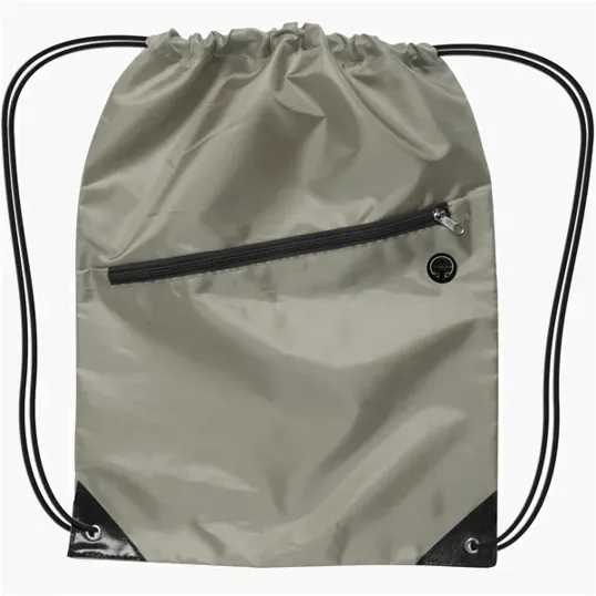 Drawstring Sports Backpack With Zipper — view 3