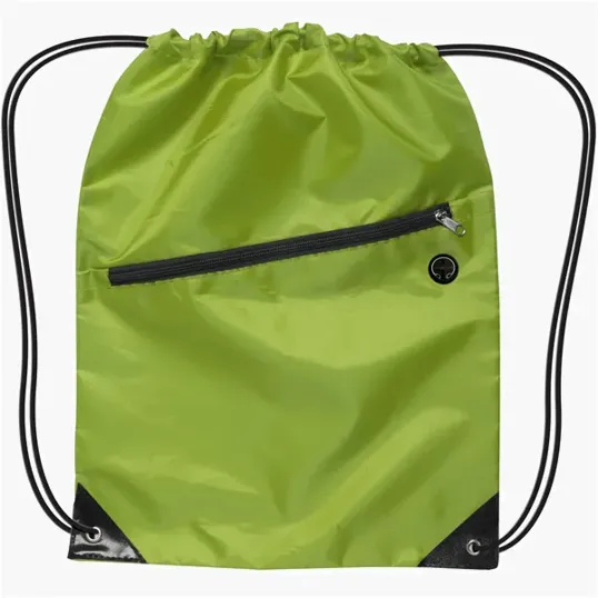 Drawstring Sports Backpack With Zipper — view 5
