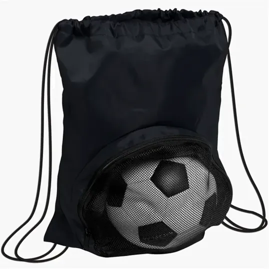 Drawstring Backpack with Zippered Pocket — view 4