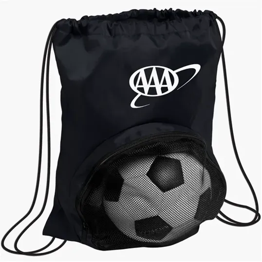 Drawstring Backpack with Zippered Pocket