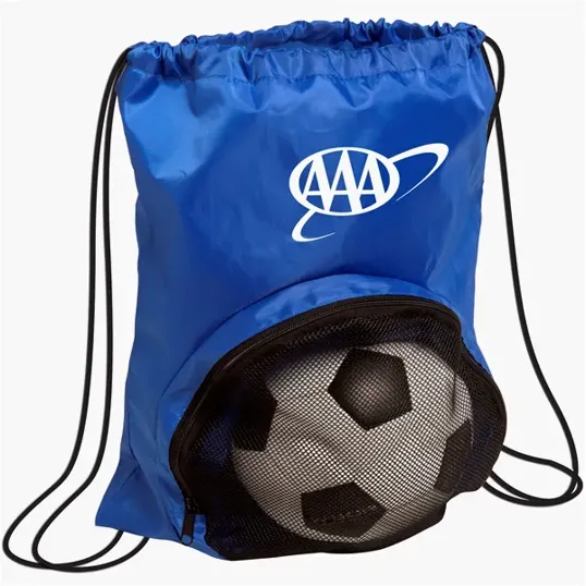 Drawstring Backpack with Zippered Pocket — view 3