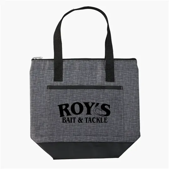 Recycled Insulated Cooler Bag with Zippered Top and Front Pocket