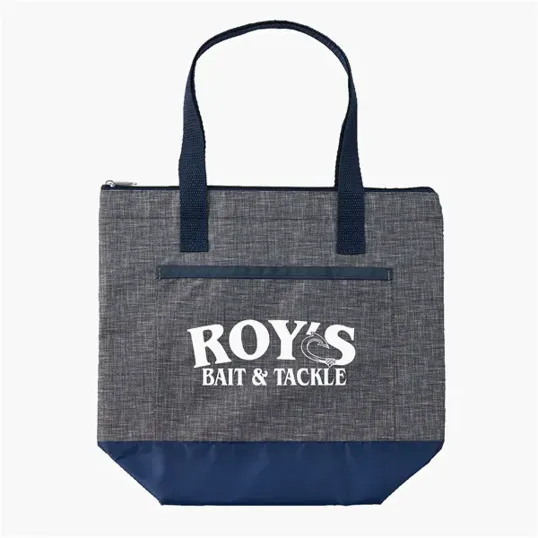 Recycled Insulated Cooler Bag with Zippered Top and Front Pocket — view 2