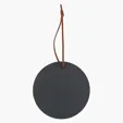 4" Slate Round Ornament with PU Cord — view 2