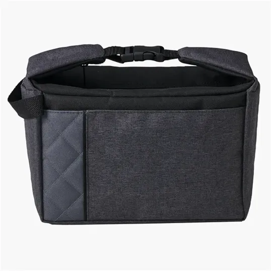 Insulated Lunch Bag Cooler with Zipper Compartment and Front Pocket — view 2