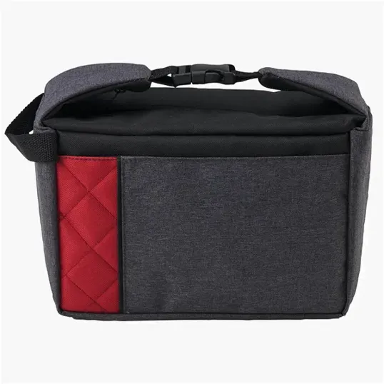 Insulated Lunch Bag Cooler with Zipper Compartment and Front Pocket — view 4