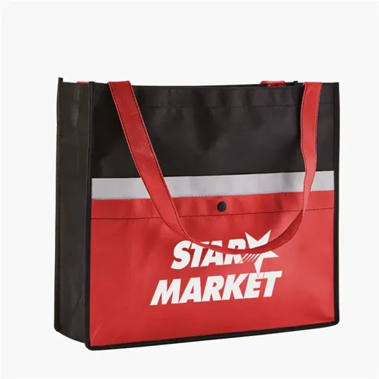 Evans Non-Woven Tote Bag with Pocket, 14" x 16" x 5" — view 6