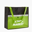 Evans Non-Woven Tote Bag with Pocket, 14" x 16" x 5" — view 3