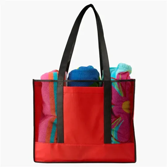 Evans Non-Woven Beach Tote with Mesh Front — view 9