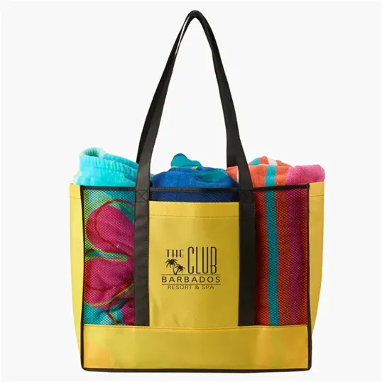 Evans Non-Woven Beach Tote with Mesh Front — view 5