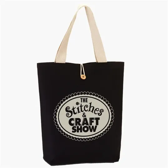 Evans Cotton Canvas Button-Up Tote Bag, 11.5 oz — view 2