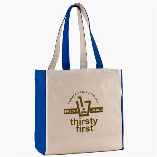 10 oz. Cotton Canvas Tote Bag, 15" x 14" x 7" — view 4