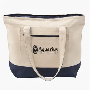 Picture For 12 oz Cotton Canvas Zippered Tote Bag