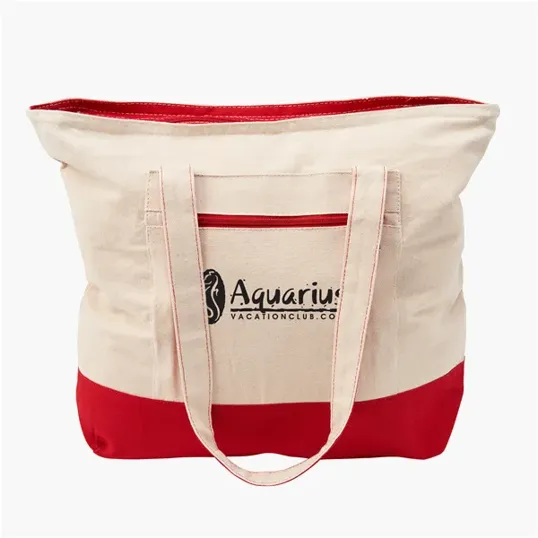 12 oz Cotton Canvas Zippered Tote Bag — view 2