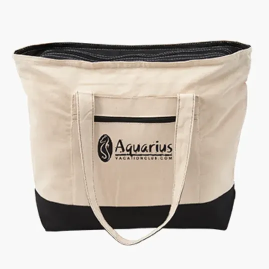 12 oz Cotton Canvas Zippered Tote Bag — view 3