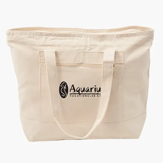 12 oz Cotton Canvas Zippered Tote Bag — view 4