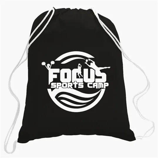 Cotton Canvas Drawstring Cinch Backpack, 5.5 oz.