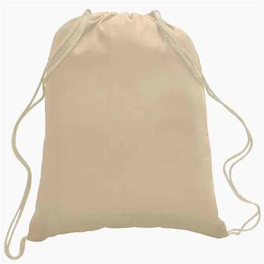 Cotton Canvas Drawstring Cinch Backpack, 5.5 oz. — view 14