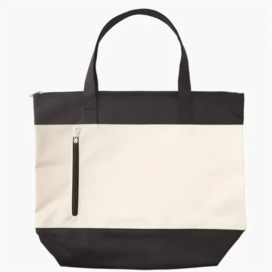 Evans Zippered Beach Tote Bag, 600D Polyester — view 2