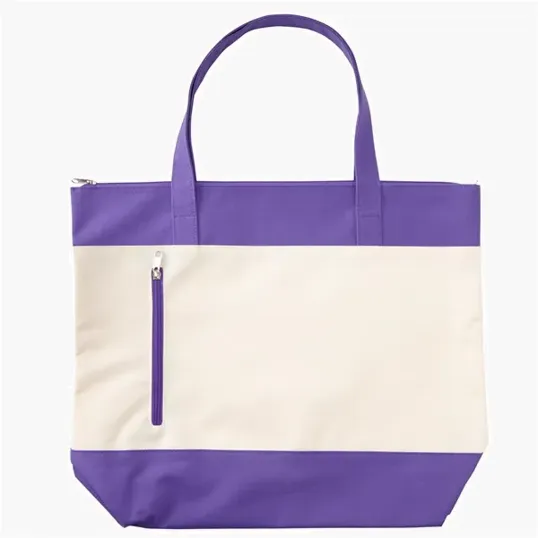 Evans Zippered Beach Tote Bag, 600D Polyester — view 4