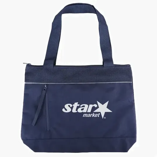 Evans Reflective Zippered Tote Bag with RPET Mesh — view 2