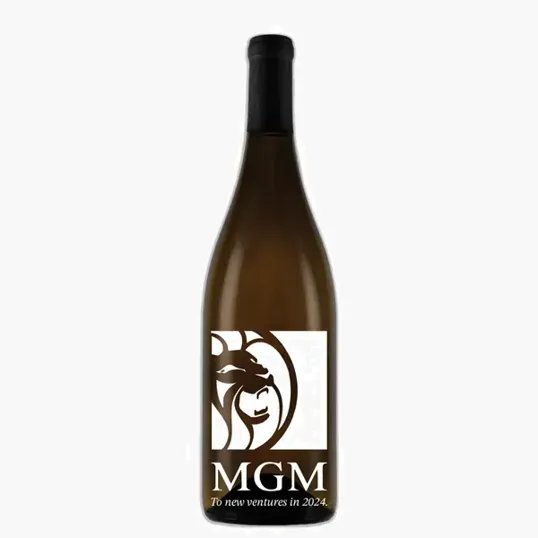 Etched Chardonnay White Wine Bottle, 750 ml