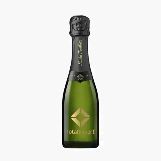 Etched Mini Nicolas Feuillatte Brut Champagne Bottle, 187 ml