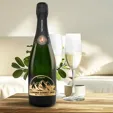 Etched Taittinger Brut La Francaise Champagne Bottle, 750 ml — view 5