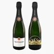 Etched Taittinger Brut La Francaise Champagne Bottle, 750 ml — view 4