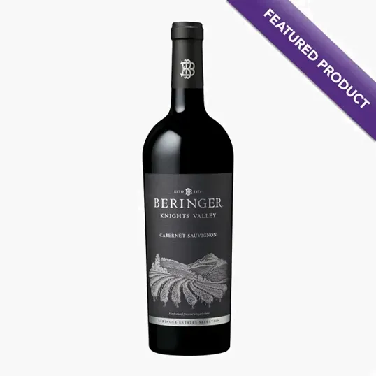 Etched Beringer Knight's Valley Cabernet Wine Bottle, 750 ml