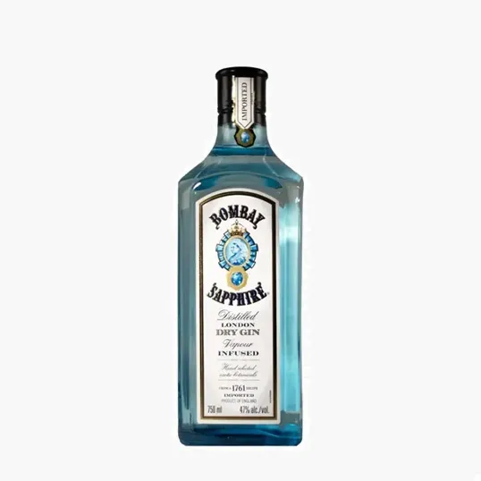 Etched Bombay Sapphire Gin Liquor Bottle, 750 ml