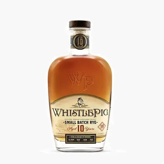 Etched WhistlePig 10 Year Small Batch Rye Whiskey Bottle, 750 ml