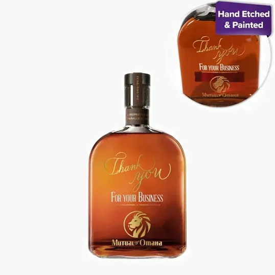 Etched Woodford Reserve Bourbon Liquor Bottle, 750 ml — view 4