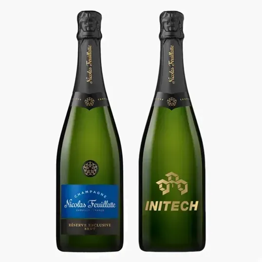 Etched Nicolas Feuillatte Champagne Bottle, 750 ml
