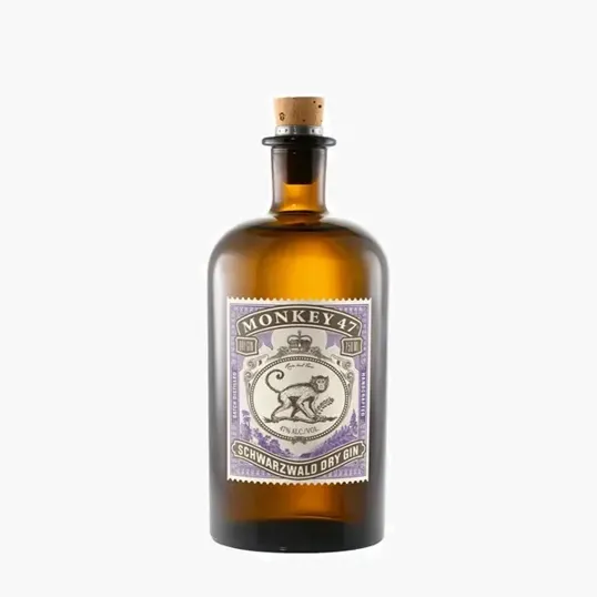 Etched Monkey 47 Gin Liquor Bottle, 750 ml