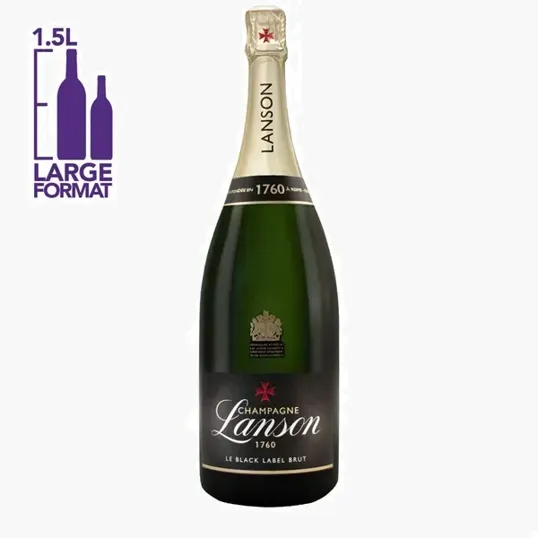 Etched Lanson Le Black Label Brut Champagne Bottle, 1.5L