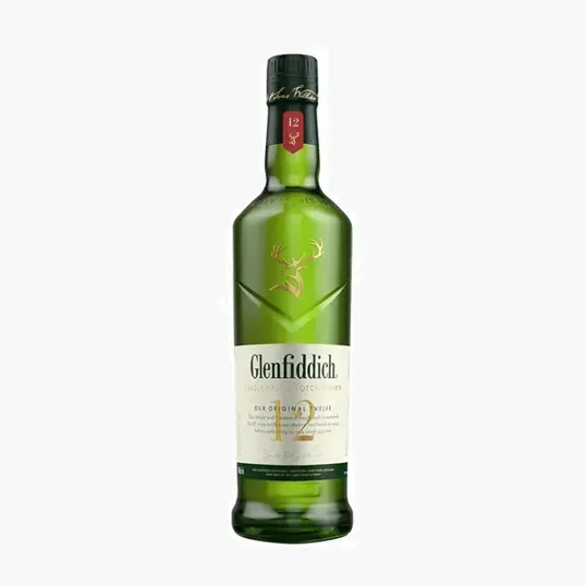 Etched Glenfiddich 12 Year Liquor Bottle, 750 ml