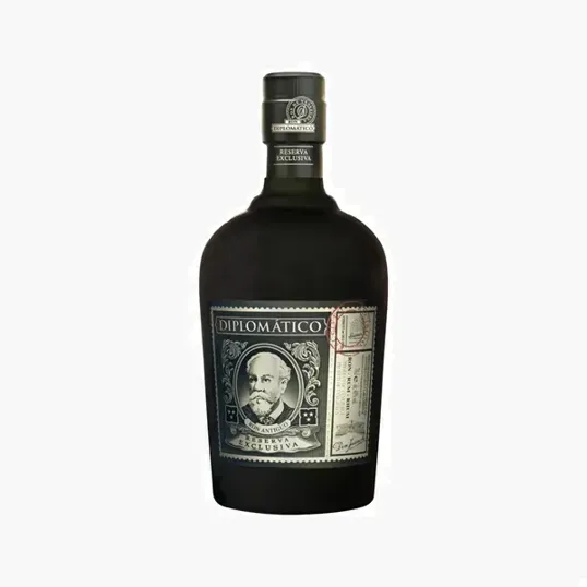Etched Diplomatico Rum Reserva Exclusiva Liquor Bottle, 750 ml