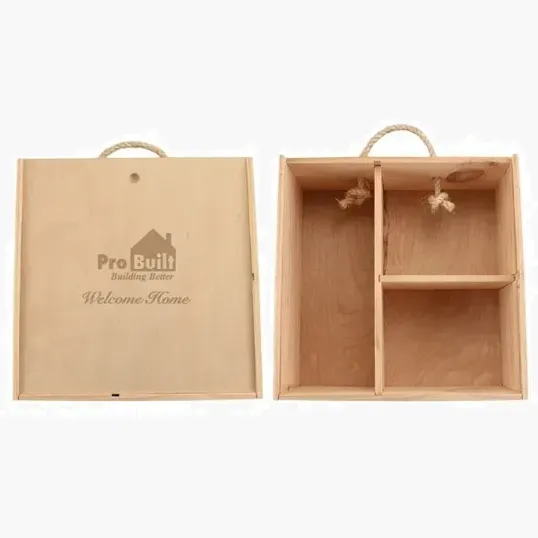Rustic Laser-Engraved Compartment Gift Set Wood Box