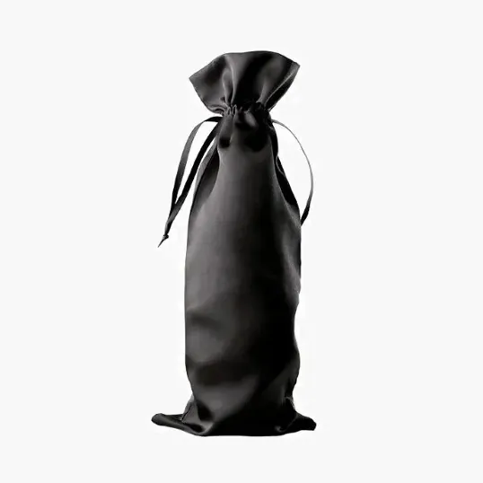 Satin Wine Bag with Drawstring Closure