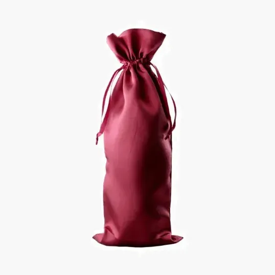 Satin Wine Bag with Drawstring Closure — view 2