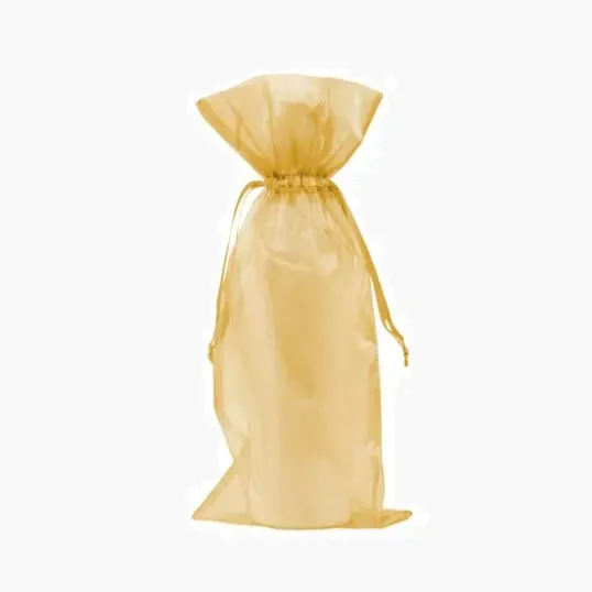 Organza Wine Bag with Satin Drawstring — view 2