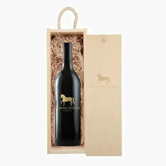 Laser-Engraved Wood Box with Custom Etched Wine