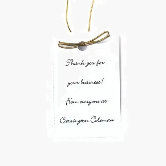Black Ink Printed Single-Sided Hang Tag
