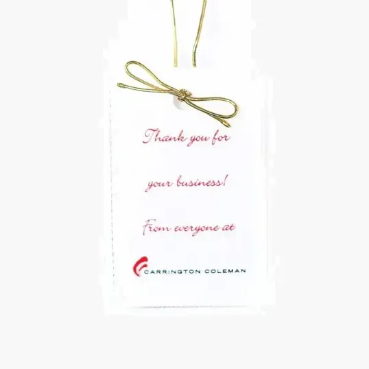 Single-Sided Hang Tag with White Background