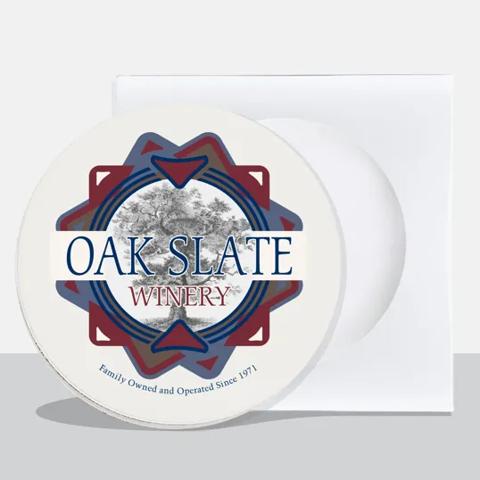 Round Absorbent Stone Coasters, 1 Pack — view 2