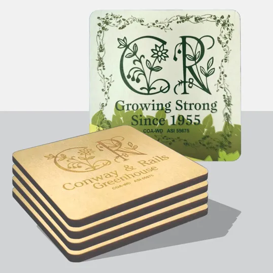 Baltic Birch Square Coaster 4-Pack — view 2