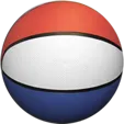 Full-Size Red/White/Blue Rubber Basketball