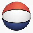 7" Mid-Size Red/White/Blue Rubber Basketball